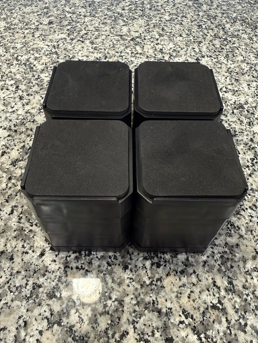 Set of 4 Black Stackable Bed/ Furniture risers